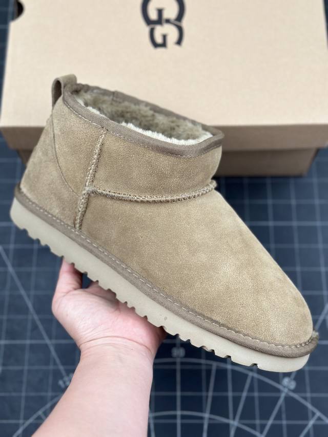 核心私 新货ugg Classic Ultra Mini 周冬雨 王一博同款 薄底短款雪地靴 小红书爆款 羊毛一体迷你短靴 优选翻毛皮鞋面 手感细腻 羊毛内里