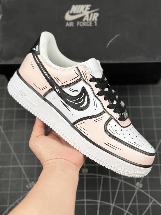 核心私 公司级二次元主题 Nk Air Force 1 Low’07 樱花粉配色 空军一号低帮休闲板鞋 定制皮料 原厂3D打印 定制鞋盒 原楦原纸板 纯正空军版