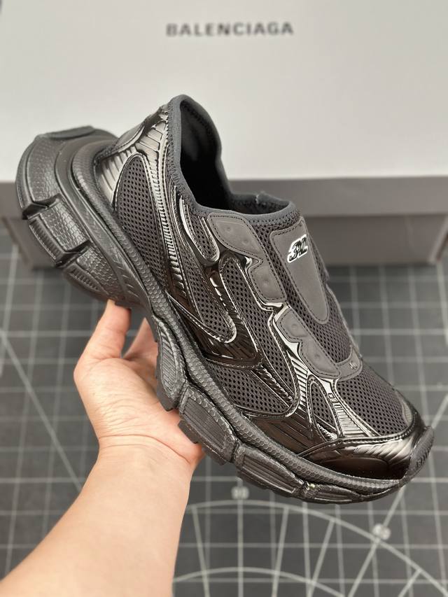 核心私 Vg版 Balenciaga 3Xl Slip On Sneakers 巴黎世家十代网布系带一脚蹬低帮走秀复古老爹鞋 全套原纸板楦头开发 最原汁原味的灵