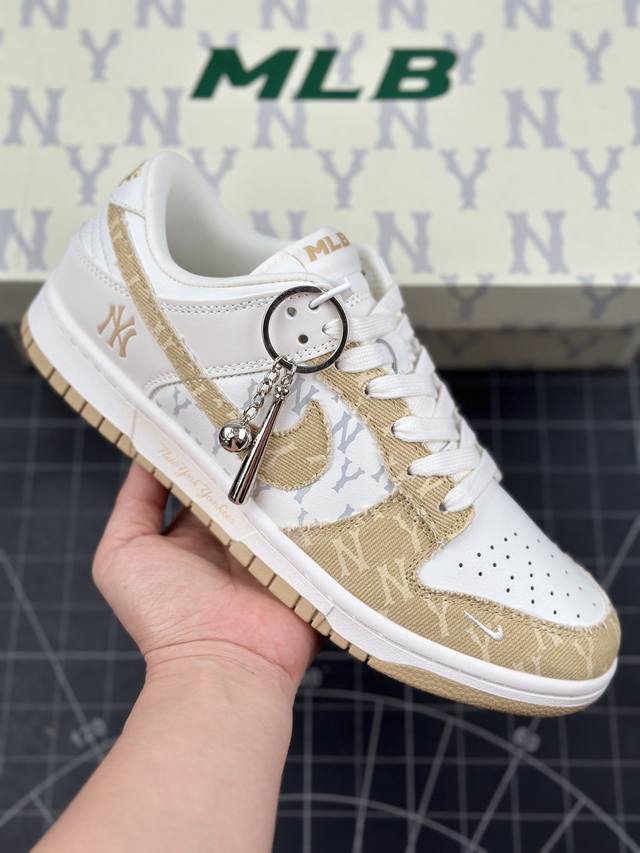 核心私 Nk Sb Dunk Low Mlb联名-黄牛仔 周年高端定制 低帮休闲板鞋 #定制鞋盒 大厂纯原品质出货 超高清洁度 皮料切割干净无任何毛边 细节完美