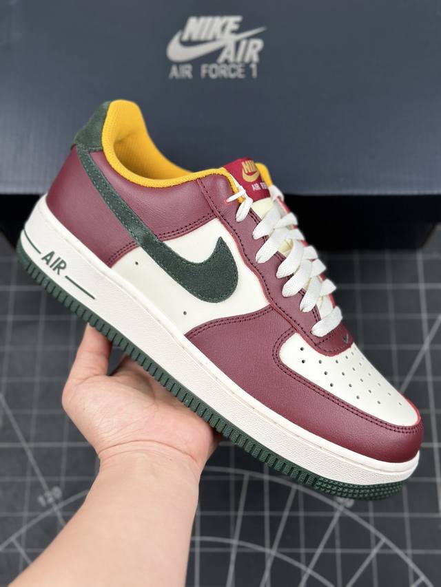 核心私 耐克nike Air Force 1’07 Low Coconut Milk Dark Team Red 空军一号经典低帮百搭休闲运动板鞋“皮革椰奶白酒