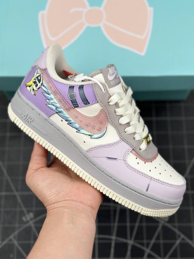 核心私 Nk Air Force 1'07 Low Angewomon 数码宝贝 天女兽 空军一号低帮休闲板鞋 #拥有美丽女性身姿的大天使型数码兽。以前被分类为