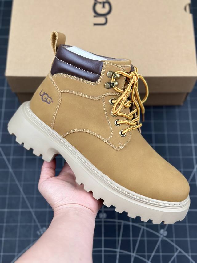 核心私 新货ugg 2024秋冬新品男士中帮休闲马丁靴系列 代购专供品质 高弹modern 外置防滑橡塑发泡超轻大底 系带设计 穿脱十分方便 采用tpu模压定型