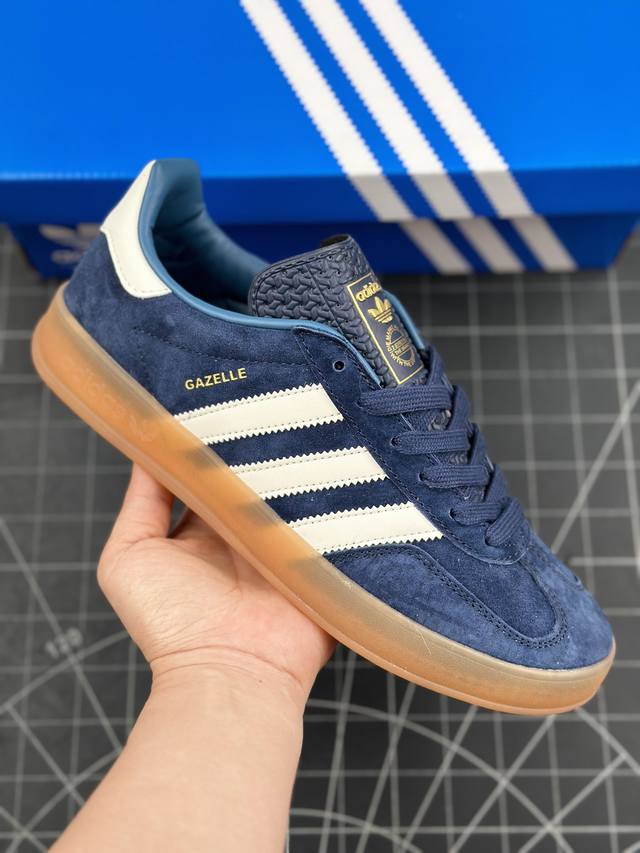 核心私 公司级adidas Originals Gazelle Indoor 三叶草休闲防滑耐磨低帮板鞋 鞋头出色设计 塑就出众贴合感 稳固的后跟贴合足部曲线设