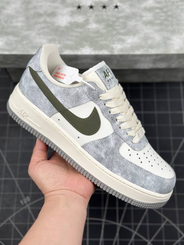 核心私 公司级nike Air Force 1 Low ’07 岩石绿 配色 空军一号低帮休闲板鞋 原厂定制皮料 定制鞋盒 原楦原纸板 纯正版型 正品nfc感应