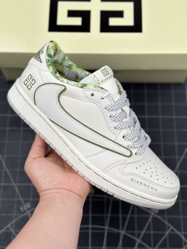 核心私 Travis Scott X Fragment Design X Air Jordan 1 Low Og Sp Aj1 乔1 纪梵希联名-米白水晶底 低