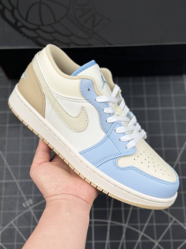 核心私 Air Jordan 1 Low 黄白蓝棕 Aj1乔1低帮休闲板鞋 同步官方配色 市场唯一独家头层皮打造 原鞋原档案开发 原厂皮料 原档冲孔鞋头 正确满