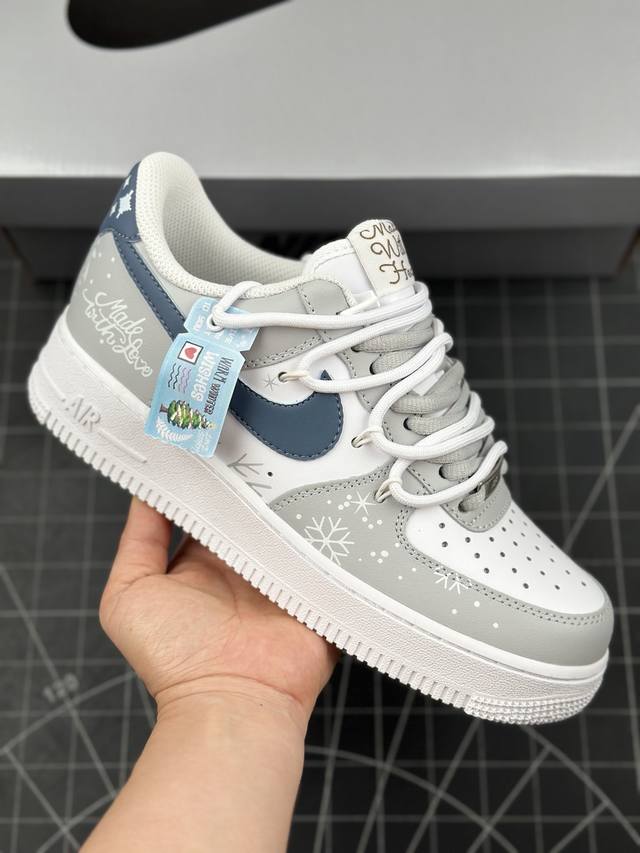 核心私 Nk Air Force 1'07 Low 冰雪奇缘喷绘 空军一号绑带低帮休闲板鞋 #定制皮料 原厂3D打印 定制鞋盒 原楦原纸板 纯正空军版型 内置全