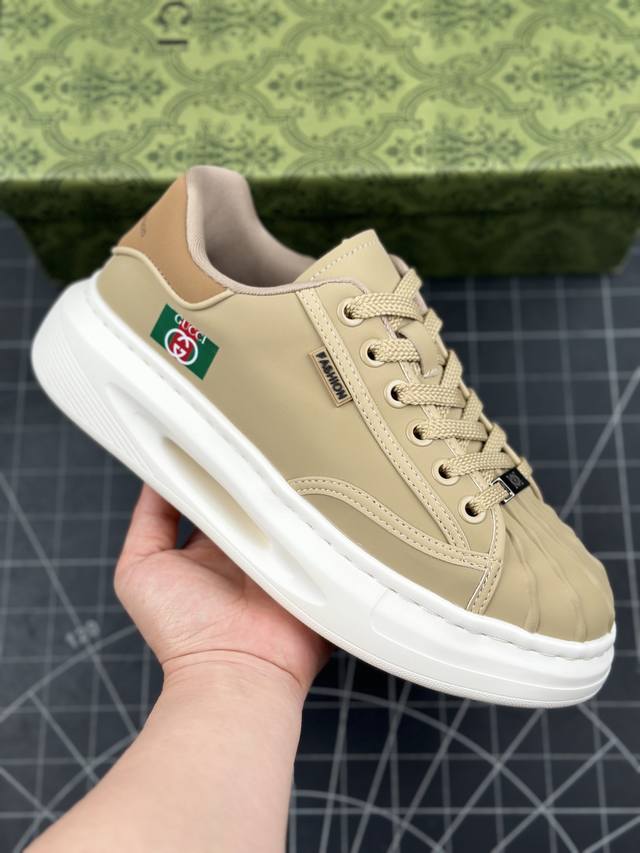 核心私 Gucci 轻奢单品 广东品质原厂 高奢古驰gucci Screener Gg High-Top Sneaker休闲潮鞋系列 意大利进口超软小牛皮+刺绣