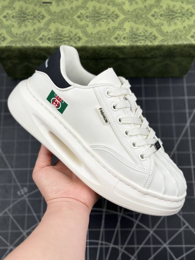 核心私 Gucci 轻奢单品 广东品质原厂 高奢古驰gucci Screener Gg High-Top Sneaker休闲潮鞋系列 意大利进口超软小牛皮+刺绣