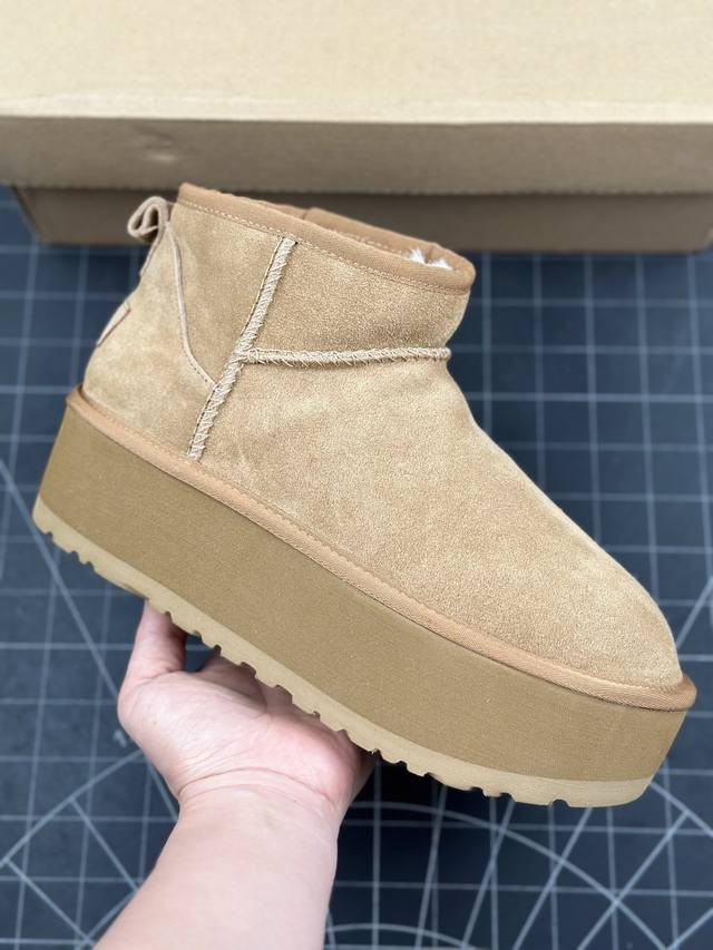 福利特价本地 核心私 公司级纯原 Ugg 周冬雨mini 5Cm厚底迷你短靴 Ugg2024秋冬新款 女士经典迷你厚底短筒靴宋妍霏周冬雨明星同款 原单a级羊皮毛