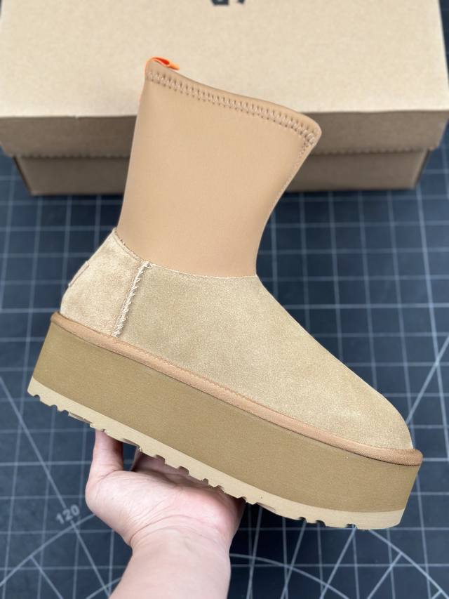 福利特价本地 核心私 Ugg W Classic Clear Mini 休闲侧拉链 秋冬羊皮毛一体雪地靴 全鞋采用zp同厂 隆丰a级澳洲进口羊皮毛一体 品牌代工