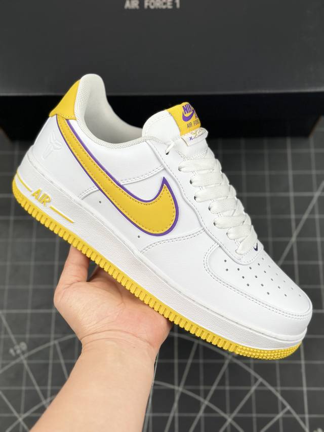 核心私 科比kobe Bryant X Nike Air Force 1 Low Retro White Varsity Maize 空军一号系列经典低帮百搭休