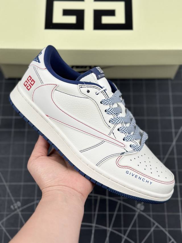 核心私 Travis Scott X Fragment Design X Air Jordan 1 Low Og Sp Aj1 乔1 纪梵希联名-红黑线条 低帮