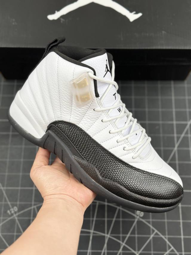 核心私 Air Jordan Aj12 Retro 黑白熊猫 金扣 休闲运动篮球鞋 原楦原纸板开发 原汁原味12代鞋型 进口原厂皮料 原厂碳板 原装材料 原厂定