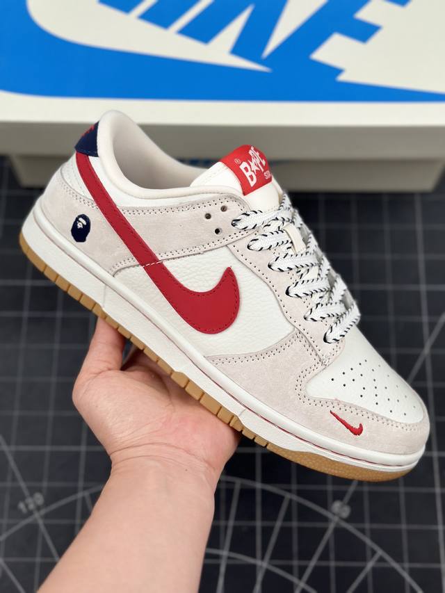 核心私 Nk Sb Dunk Low Bape联名-猪八红勾 周年高端定制 低帮休闲板鞋 #定制鞋盒 大厂纯原品质出货 超高清洁度 皮料切割干净无任何毛边 细节