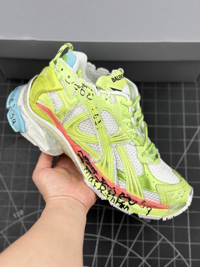 核心私 Vg版 巴黎世家balenciaga Runner Sneaker”Black Grey Orange“慢跑系列低帮复古野跑潮流姥爹风百搭休闲运动慢跑鞋