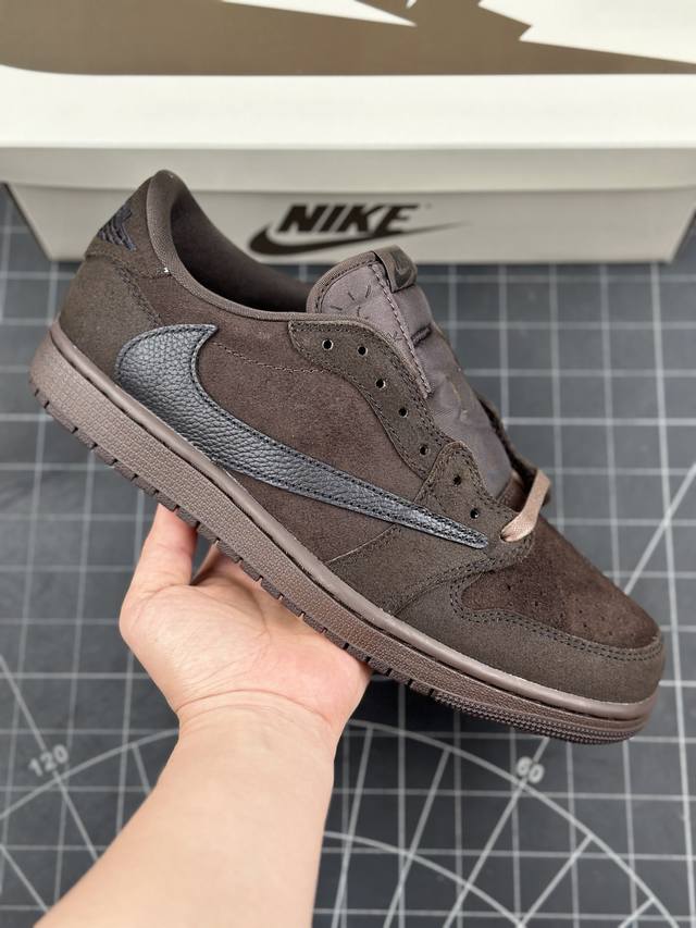 核心私 当红嘻哈歌手特拉维斯 斯科特携手travis Scott X Nike Air Jordan 1 Low Og Sp Velvet Brown Aj1乔