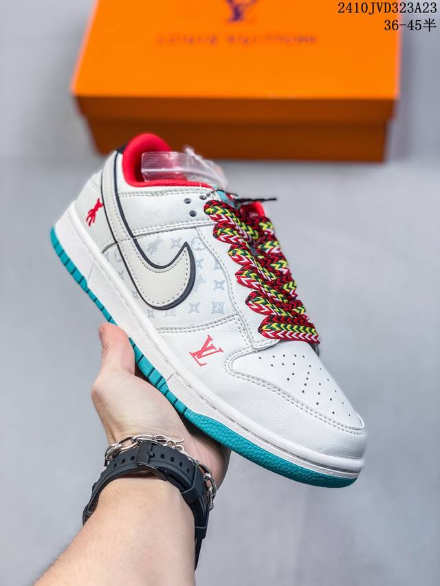 海外爆款限量发售！公司级 Nike SB Dunk Low“LV联名 米白暴力熊” 夜光 周年高端定制 低帮休闲板鞋 定制鞋盒 大厂纯原品质出货 超高清洁度 皮