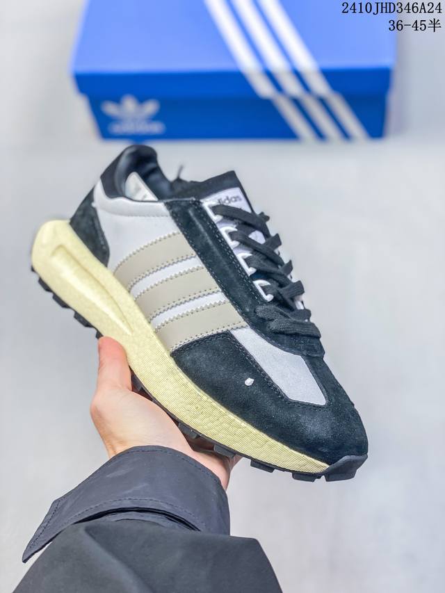 公司级阿迪达斯Adidas Retropy E5 W.R.P 阿迪新款运动休闲爆米花跑鞋 三叶草 厚底 白深蓝 新款低帮经典运动鞋以70年代经典跑步鞋为灵感，新