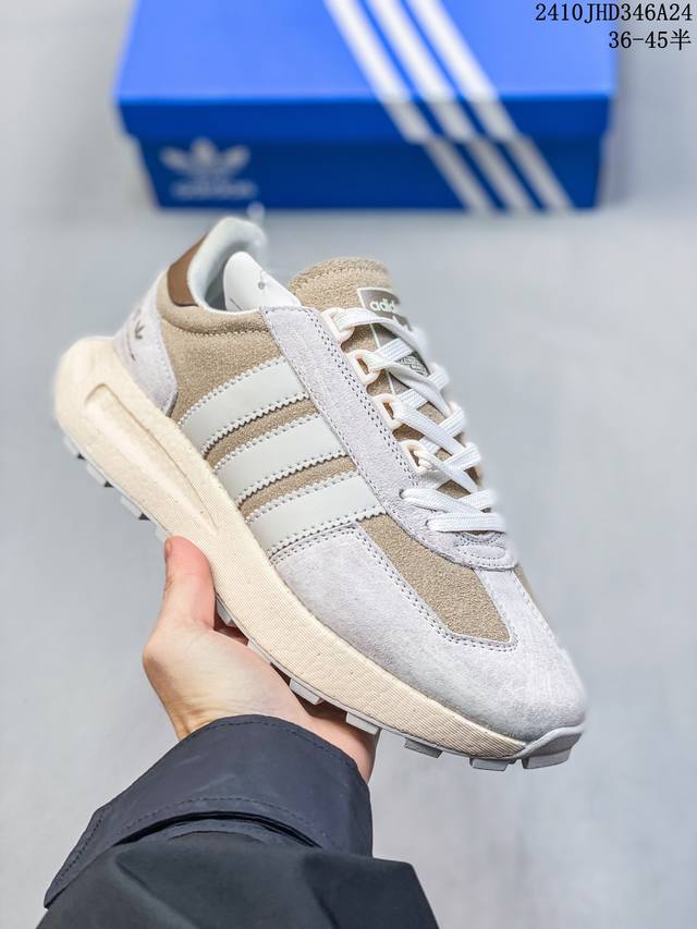 公司级阿迪达斯Adidas Retropy E5 W.R.P 阿迪新款运动休闲爆米花跑鞋 三叶草 厚底 白深蓝 新款低帮经典运动鞋以70年代经典跑步鞋为灵感，新