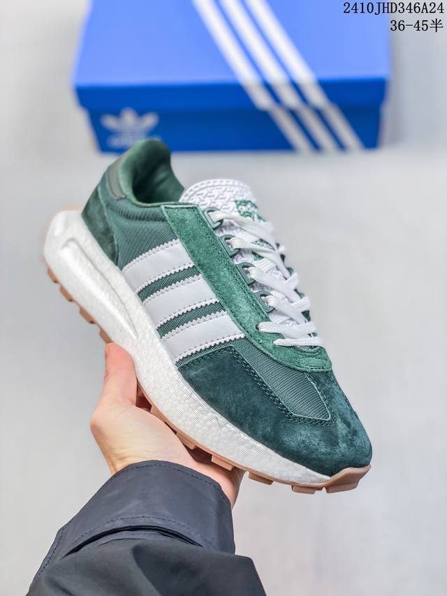 公司级阿迪达斯Adidas Retropy E5 W.R.P 阿迪新款运动休闲爆米花跑鞋 三叶草 厚底 白深蓝 新款低帮经典运动鞋以70年代经典跑步鞋为灵感，新