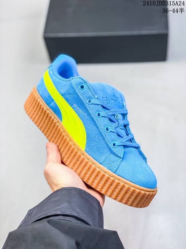 PUMA x FENTY Creeper Phatty 复古单品经典回归 彪马低帮休闲这双继承了Puma最经典的Creeper鞋款的外观蕾哈娜还以赋予了它增大尺