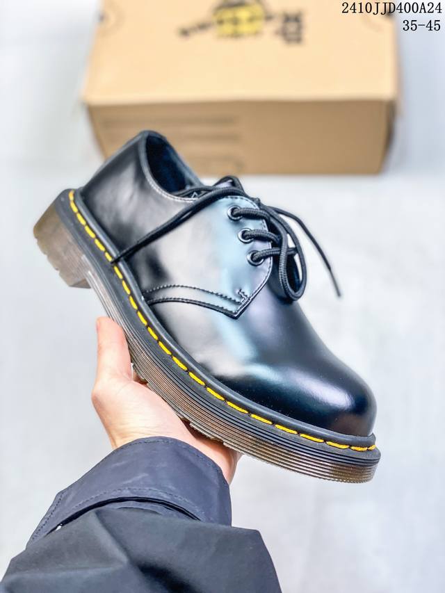 公司级Dr.martens马汀博士 Martens 1461 Smooth Leather Platform系列松糕低帮英伦骑士朋克复古机车厚底粗跟 马丁靴 采