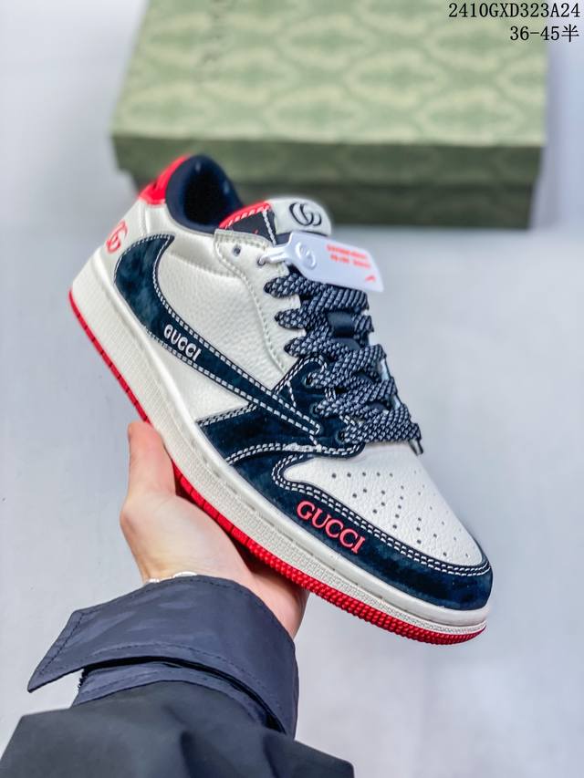 海外爆款限量发售！公司级 Travis Scott x Fragment Design x Jordan Air Jordan 1 Low OG SP “古驰联