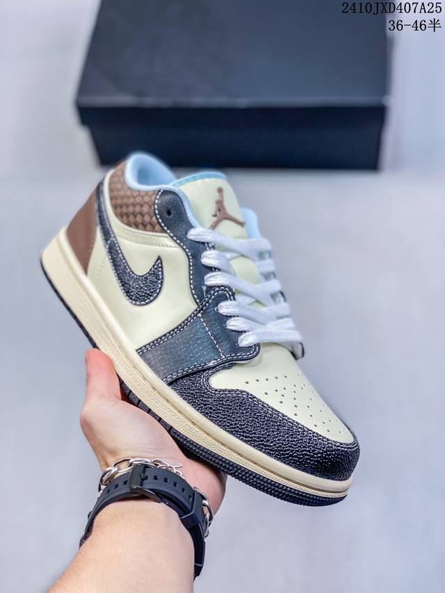 Jordan Air Jordan 1 LOW SE美拉德缝线菱形格舒适百搭高级简约防滑耐磨低帮复古篮球鞋黑棕 货号 : HQ3437-101 尺码 : 36-