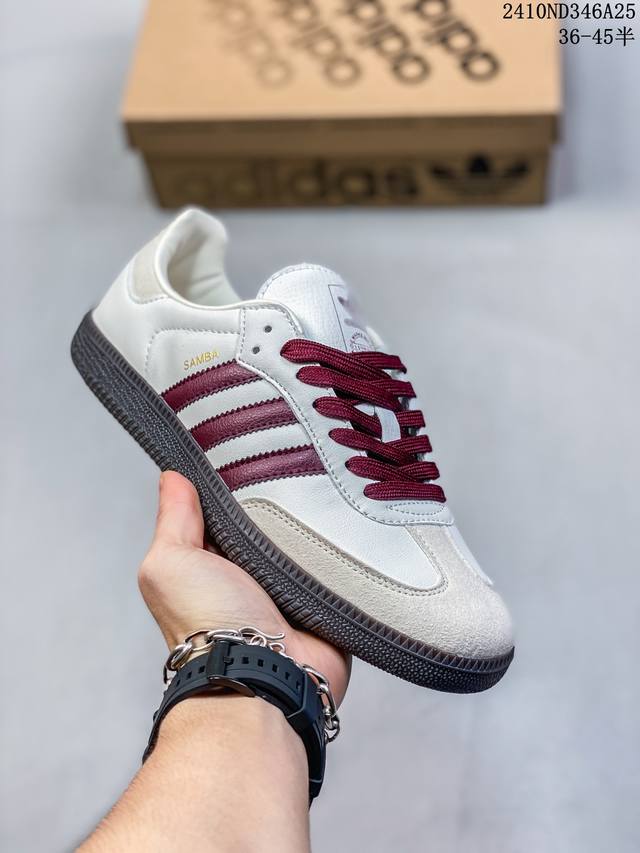 阿迪达斯三叶草Adidas Originals Samba Vegan OG”SPD“桑巴舞系列绅士德训足球风百搭低帮休闲运动板鞋 36 36.5 37 38