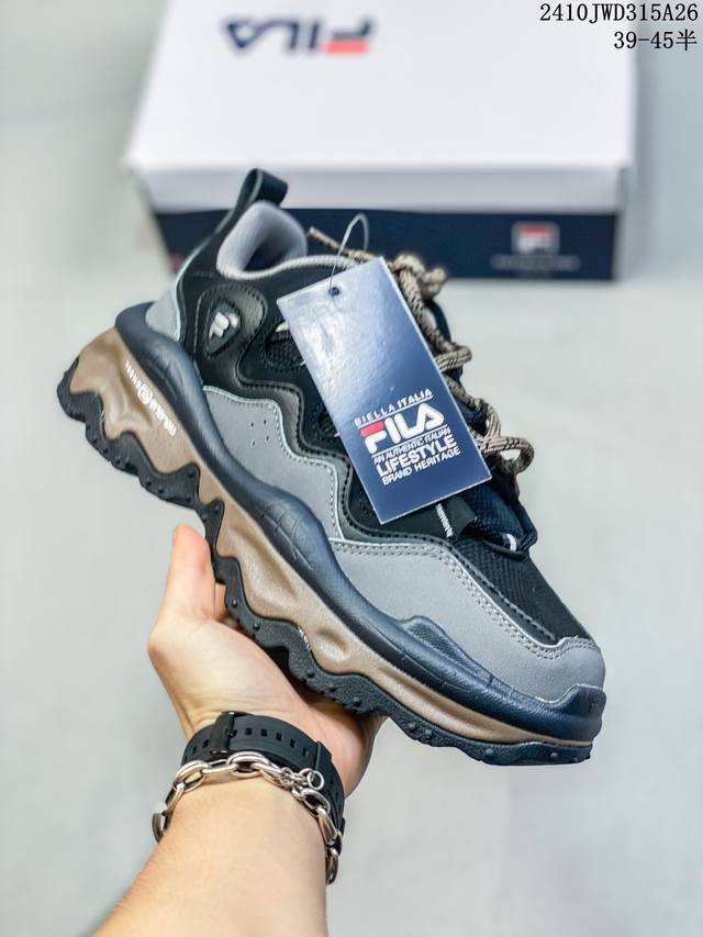 FILA FUSION斐乐潮牌 QD 96 DX 织物合成革 舒适百搭 防滑耐磨 低帮 生活休闲鞋 男款 10JWD315A26