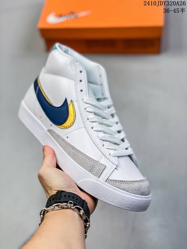 真标NIke Blazer Mid‘77 SUEDE 经典百搭高帮开拓者休闲运动板鞋 货号:DA6364-100 尺码:36 36.5 37.5 38 38.5