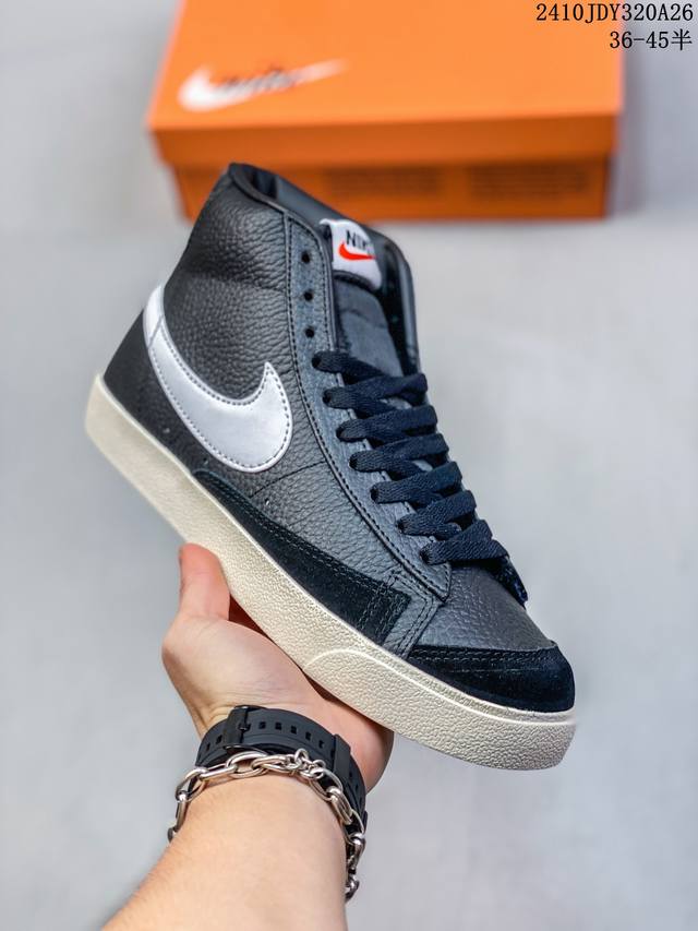 真标NIke Blazer Mid‘77 SUEDE 经典百搭高帮开拓者休闲运动板鞋 货号:DA6364-100 尺码:36 36.5 37.5 38 38.5