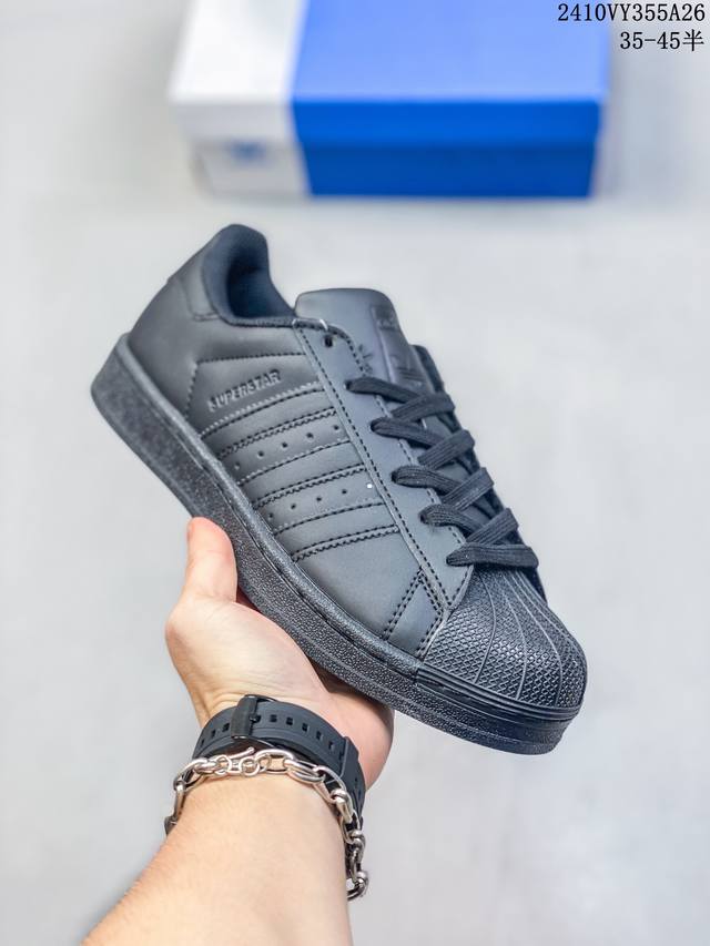 福利特价 Adidas阿迪达斯三叶草SUPERSTAR黑色贝壳头运动鞋休闲板鞋EF5398尺码35-45 10VY3 A26