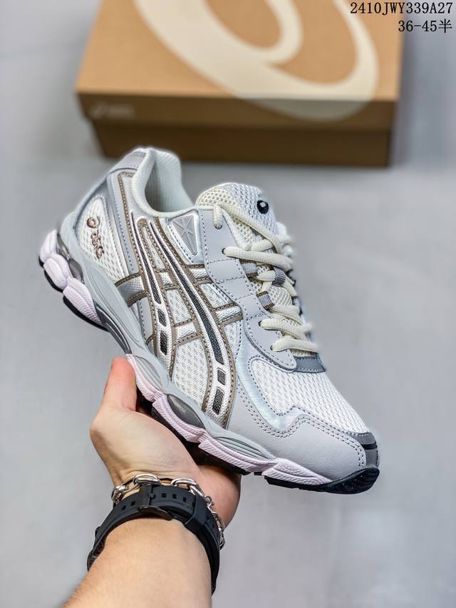 真标带半码！ ASICS 亚瑟士 Tiger GEL-NYC户外越野休闲运动跑步鞋。#透气网眼鞋面配合部分合成革材质#采用全新AHAR+橡胶材质,更加耐磨. 尺