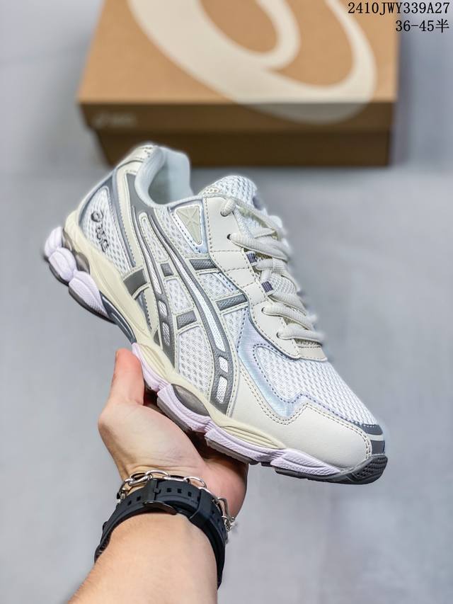 真标带半码！ ASICS 亚瑟士 Tiger GEL-NYC户外越野休闲运动跑步鞋。#透气网眼鞋面配合部分合成革材质#采用全新AHAR+橡胶材质,更加耐磨. 尺