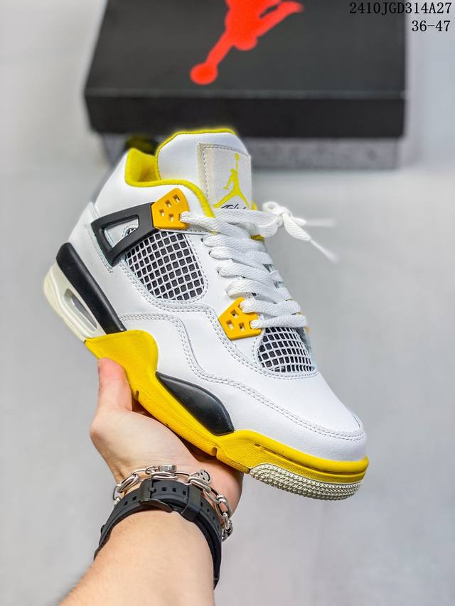 真标Air Jordan 4 Retro 迈克尔 乔丹AJ4代中帮复古休闲运动文化篮球鞋 货号:AQ9129-101 尺码:36-47 编码：10JGD314A