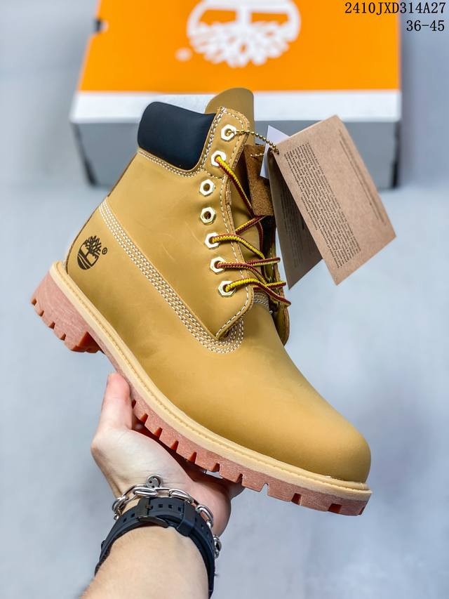 真标Timberland添柏岚 户外休闲经典大黄靴 马丁靴 宽版 短筒 尺码:36-45 编码：10JXD314A27