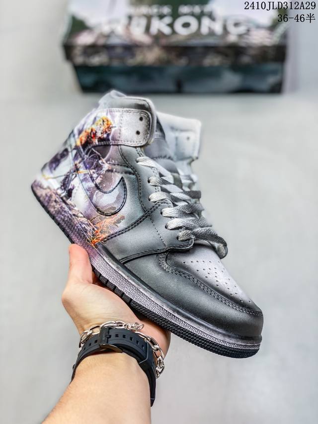 头层公司级 乔丹Air Jordan 1 Low AJ1 乔1高帮复古文化休闲运动篮球鞋联名 黑神话 悟空 912830ADQWU 号码36 36.5 37.5