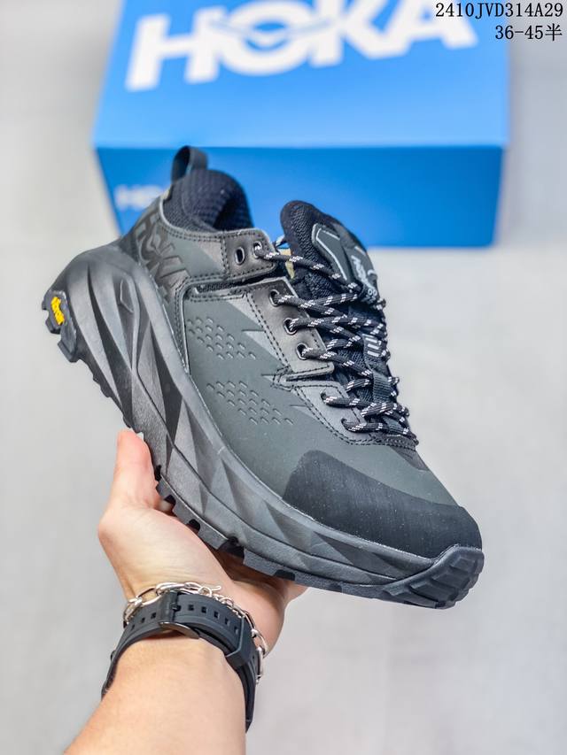 公司级HOKA ONE ONE Kaha Low GTX卡哈低帮防水防滑轻便登山徒步鞋 牛巴革与橡胶鞋头打造高度耐磨的支撑型鞋面GORE-TEX防水内靴、Vib