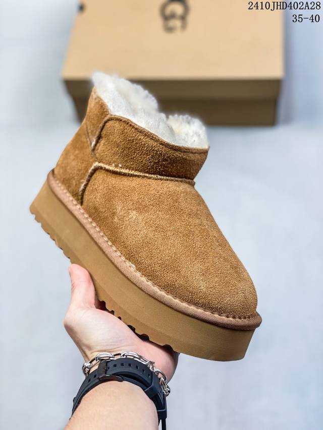 UGG Dakota 5CM 官方经典款羊毛一体厚底雪地靴 1134813栗色 全鞋采用ZP同厂 隆丰A级澳洲进口羊皮毛一体 品牌代工厂生产线 完全遵循ZP工艺