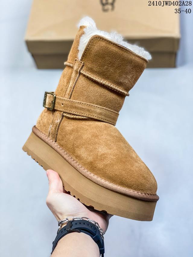 UGG Dakota 5CM 官方经典款羊毛一体厚底雪地靴 1134813栗色 全鞋采用ZP同厂 隆丰A级澳洲进口羊皮毛一体 品牌代工厂生产线 完全遵循ZP工艺