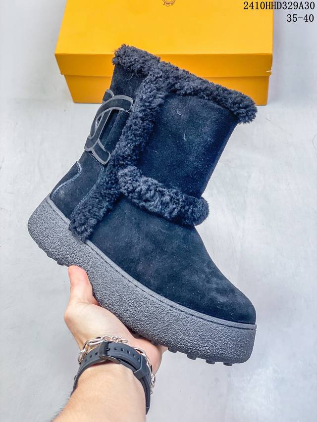 独家款Tod'S 托德斯 顶级版雪地靴 拒绝臃肿 原版头层牛皮内里澳洲卷羊毛 一脚蹬方便穿脱 冬天喜欢穿打底裤牛仔裤又喜欢高级感的姑娘们首选 内里 垫脚 鞋面内