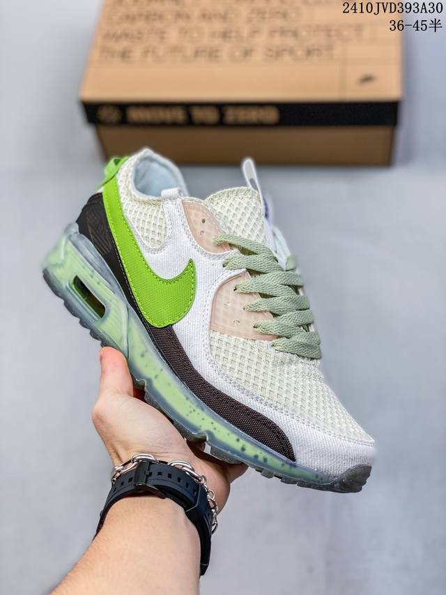 真标耐克Nike Air Max 90 经典复古小气垫缓震跑鞋 鞋面由皮和革织物打造，犀利的条线打造出酷劲十的足视觉效果 网布鞋增面强透气性，穿着为极舒适 经可