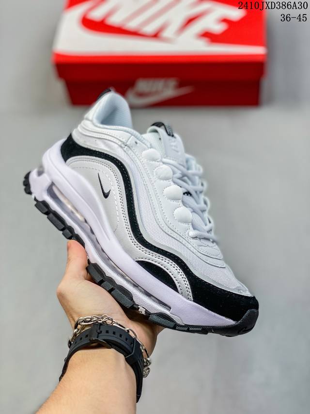 公司级Nike Air Max 97 小勾子弹复古全掌气垫休闲运动鞋 正确子弹头鞋型 鞋身Swoosh视觉呈现效果 以创新搭载可视全掌Max Air和演绎疾速风