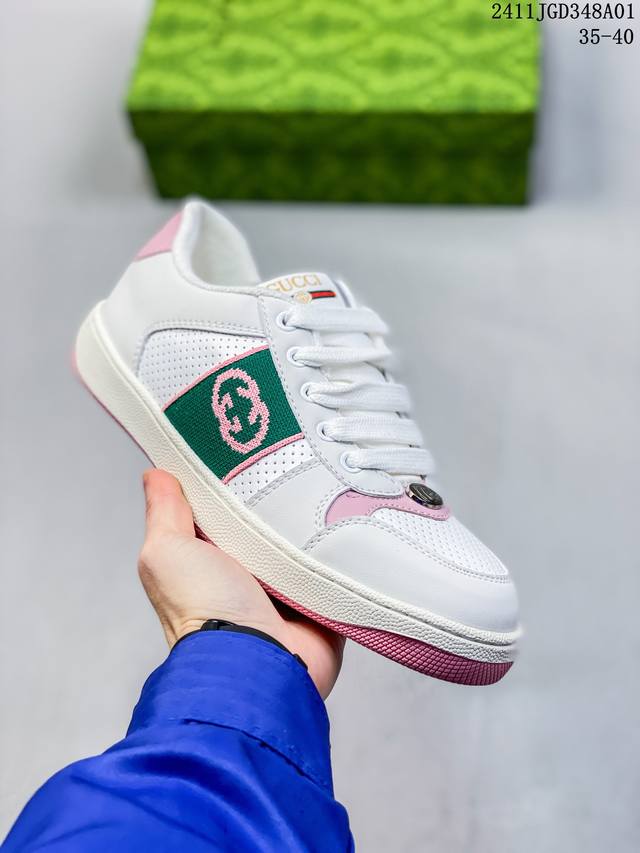 Gucci Distressed Screener sneaker古驰经典小脏鞋原型复古百搭做旧老爹板鞋 复古学院风606111 #35-44 35-40 40