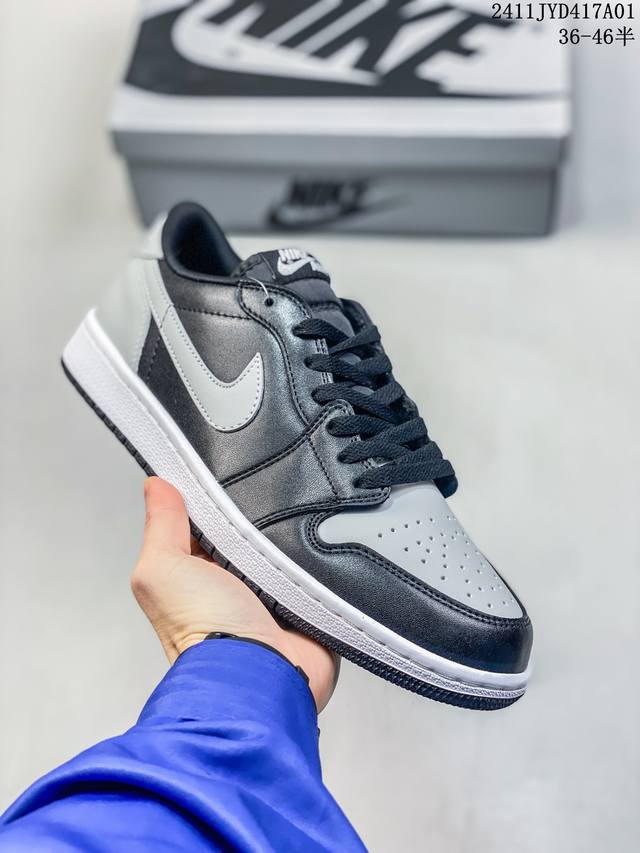 Jordan Air Jordan 1 Low OG Shadow 舒适百搭 减震耐磨轻便 低帮 复古篮球鞋 男女同款 黑灰 尺码：36-46半 编码：11JY