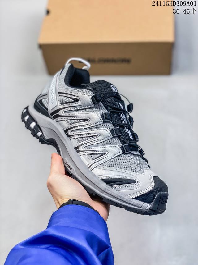 Salomon XA PRO 3D ADV 萨洛蒙户外越野跑鞋 鞋面采用SENSIFIT贴合技术 全方位贴合包裹脚型 鞋跟部鞋底牵引设计 提供强大的抓地性能 更