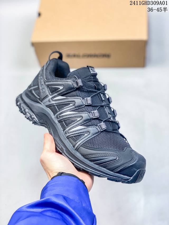 Salomon XA PRO 3D ADV 萨洛蒙户外越野跑鞋 鞋面采用SENSIFIT贴合技术 全方位贴合包裹脚型 鞋跟部鞋底牵引设计 提供强大的抓地性能 更